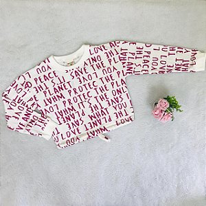 Blusa Infantil Manga Longa Cru Letters Have Fun