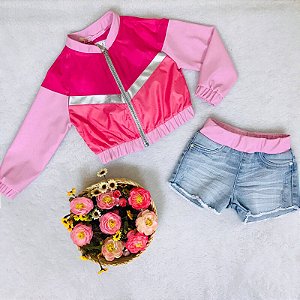 Conjunto Infantil de Menina com Jaqueta Corta Vento