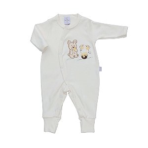 Macacão de Bebê Neutro Malha 100% Algodão Piu Piu