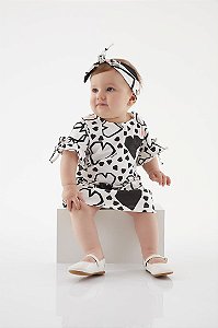 Vestido de Bebê com Estampa de Corações da Up Baby