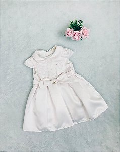 Vestido de Festa de Bebê Rosa com Manga Petit Cherie