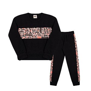 Conjunto Infantil Feminino Moletom Duas Cores da Duzizo