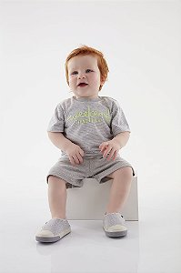 Conjunto de Bebê e Infantil Listrado Cinza Up Baby
