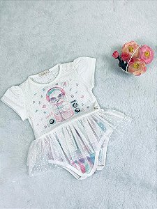Vestido Body de Bebê com Babadinho da Petit Cherie