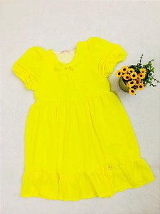 Vestido Infantil Casual Amarelo Vibrante da Mon Sucré
