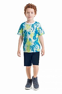 Camiseta  Infantil Masculina Duas Cores Tie Dye da Quimby
