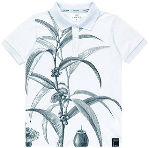 Camiseta Juvenil Masculina Polo de Folhagens da Lamon