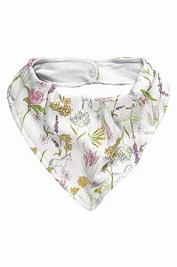 Babador de Bebê Menina Floral com Botão da Up Baby