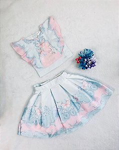 Conjunto Infantil Feminino de Saia da Petit Cherie