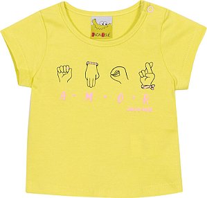 Blusa Infantil Feminina Palavra Amor (língua de sinais)