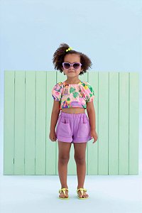 Conjunto Feminino Infantil com Shorts da Mon Sucré
