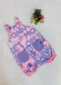 Jardineira de Bebê Feminina com Doces da Mon Sucré