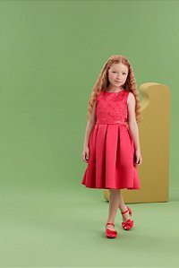Vestido Infantil de Festa Vermelho da Petit Cherie