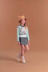 Conjunto Infantil Feminino Pied Poule no Verde Petit Cherie