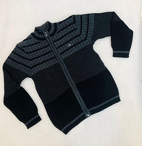 Blusa Infantil Masculina em Tricô Aberta duas Cores