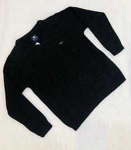 Blusa Infantil Masculina Tricô Fechada Gola V Lisa Cores