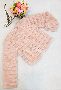 Casaco Infantil de Pele Rose em Gomos da Petit Cherie