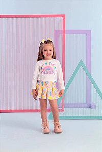 Conjunto Infantil Feminino com Saia Shorts Mon Sucré