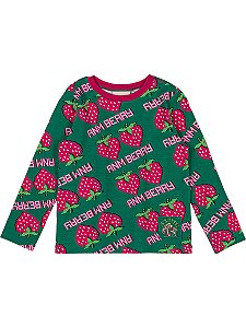 Blusa Infantil Manga Longa Morangos da Animê