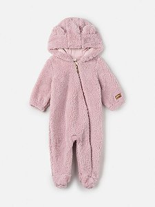 Macacão de Bebê Longo Feminino em Pele e Orelhinha da Animê