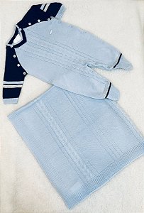 Kit de Maternidade Masculino Azul da Malharia Noruega