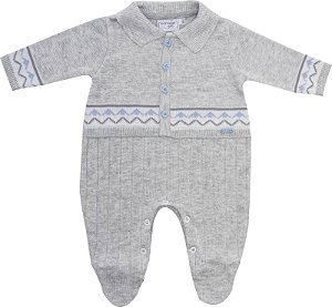 Macacão de Bebê Linha de Tricô Mescla da Malharia Noruega