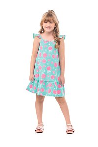 Vestido Infantil de Verão Malha Estampada Fresquinho