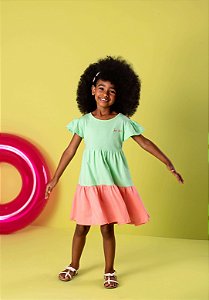 Vestido de Bebê de Verão com Babados Três Marias