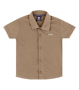 Camisa Infantil Masculina em Malha Trabalhada Bege