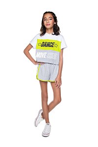 Conjunto Infantil Feminino de Verão com Shorts e Cropped