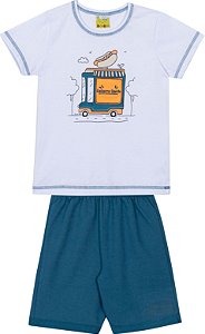 Conjunto de Infantil Masculino de Verão Cachorro Quente