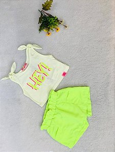 Conjunto Feminino Infantil de Shorts Saia da Mon Sucré