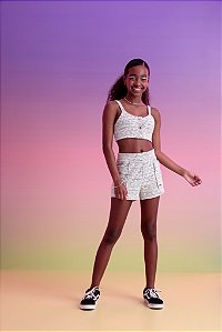 Conjunto Juvenil Top Cropped e Shorts da Vanilla Cream
