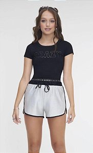 Conjunto Juvenil Feminino Shorts Prateado da BobbyLulu