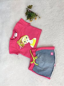 Conjunto Infantil Feminino Saia Jeans da Gabriela Aquarela