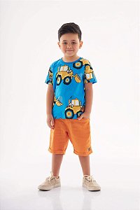 Camiseta Infantil de Verão Algodão Flame da Up Baby
