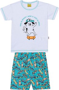 Conjunto de Infantil Masculino Bermuda Tactel Skate