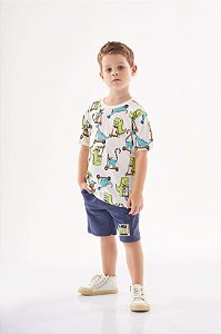 Conjunto Infantil Masculino com Bermuda Dinissauro da Up Baby
