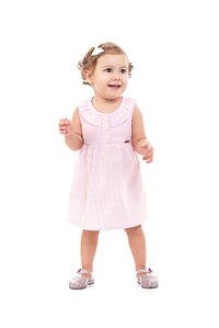 Vestido de Bebê em Tecido Anarruga Xadrez Três Cores