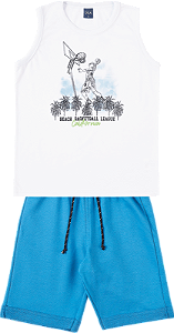 Conjunto Infantil Masculino de Verão com Regata Duas cores