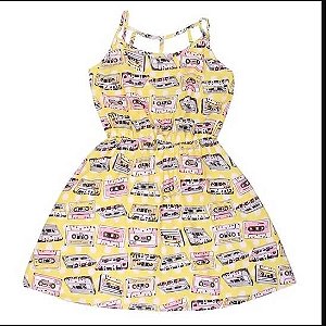 Vestido Infantil Casual Estampa Retrô Authoria