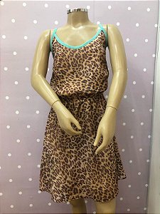 Vestido Juvenil Casual Estampa Animal Print Authoria
