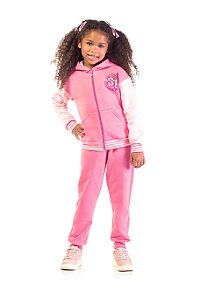 Conjunto Infantil Feminino Moletom Aberto com Zíper