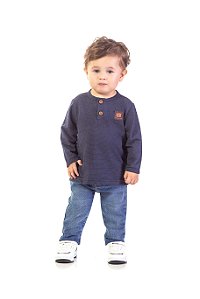 Camiseta de Bebê Masculina Arrumadinha Manga Longa