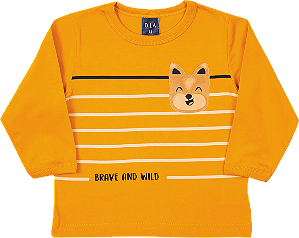 Camiseta de Bebê Masculina 100% Algodão Manga Longa