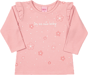 Blusa de bebê Feminina de Manga Longa duas Cores