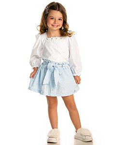 Conjunto Infantil Feminino Saia e Bata da Gabriela Aquarela