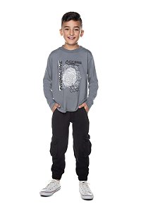 Camiseta Infantil Masculina Cinza da Have Fun