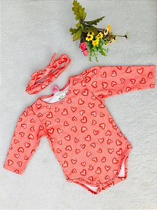Body de Bebê Feminino Térmico Estampado com Faixa