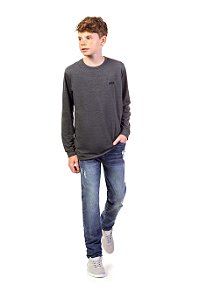 Camiseta Juvenil Masculina 100% algodão manga longa